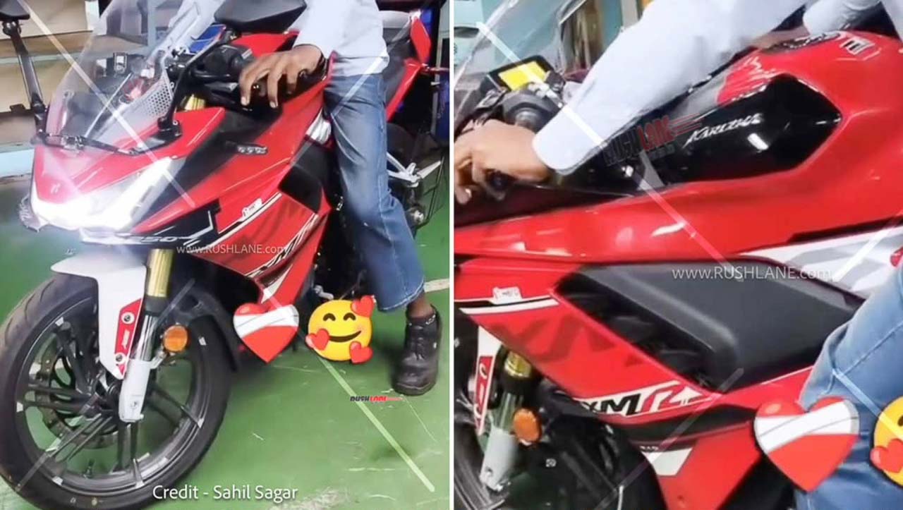 Hero Karizma XMR 250 in Red Spotted at Dealer Prior to Launch