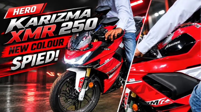 Hero Karizma XMR 250 in Red Spotted at Dealer Prior to Launch