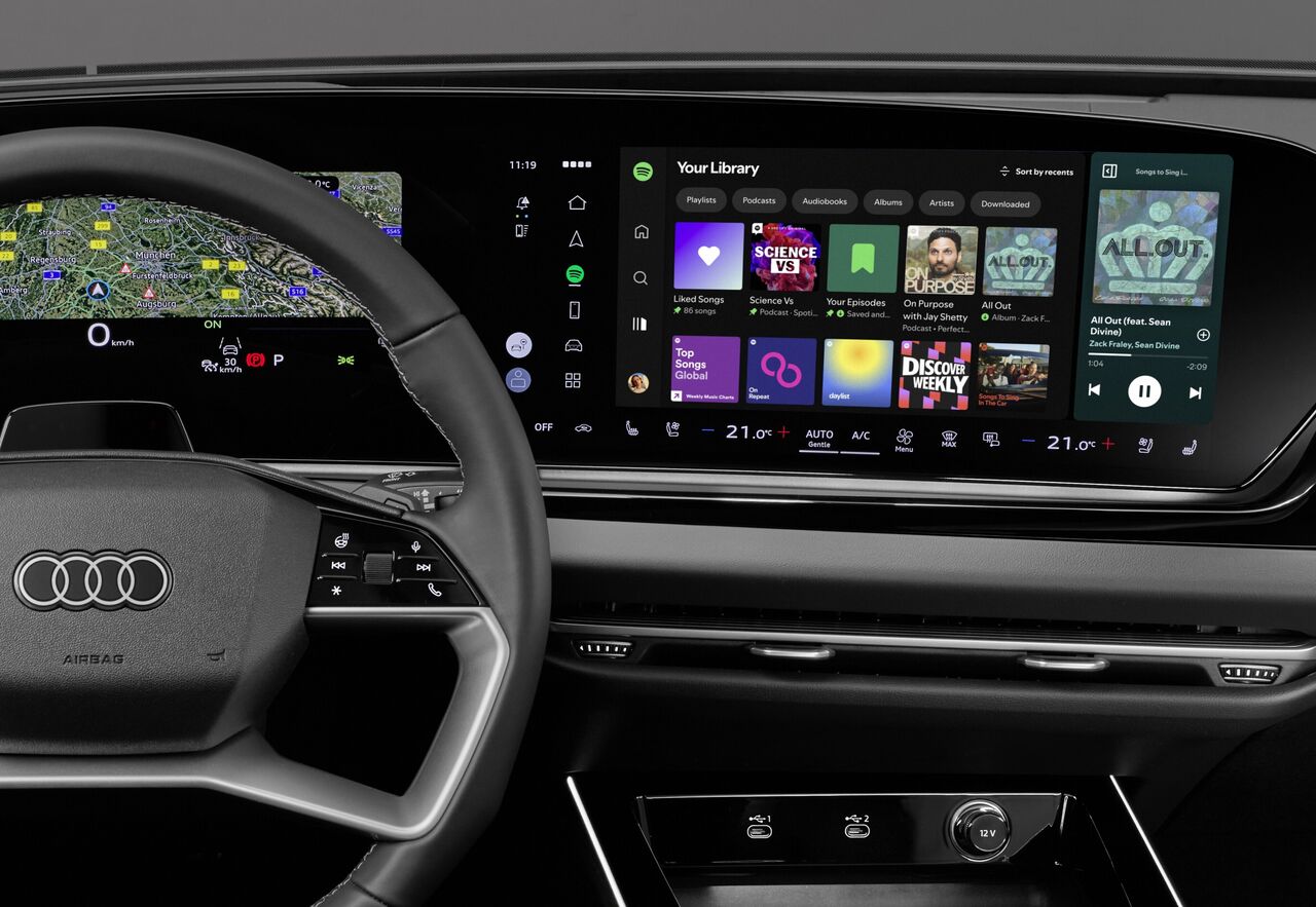 Audi Debuts Industry-First Native In-Car Spotify Application