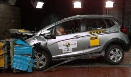 The Made-in Brazil Honda WR-V during the Latin NCAP crash tests.