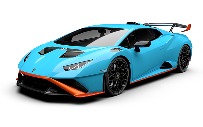 Lamborghini Huracan STO - Blu Laufey arancio Vanto