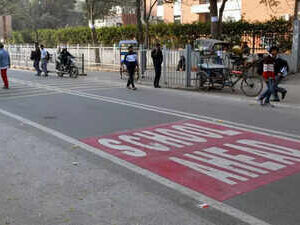 Yellow Bars, Markings, Vibration Make Road To This School Safer