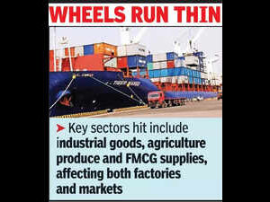 Freight movement drops nearly 30% as industries cut shipmentsFreight takes a 30% hit as supply crunch slows industry