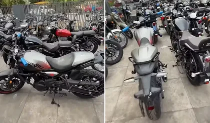 2026 Royal Enfield Guerrilla 450 Spied at a Dealership Before Launch