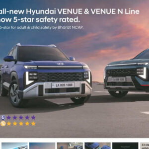 The all-new Hyundai VENUE & VENUE N Line Achieve 5-Star Safety Rating at Bharat NCAP