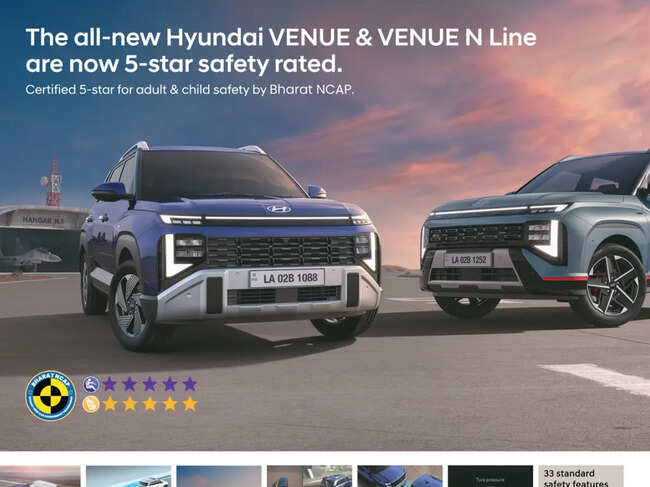 The all-new Hyundai VENUE & VENUE N Line Achieve 5-Star Safety Rating at Bharat NCAP