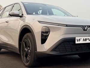 The VinFast VF MPV 7 features a three-row layout with flexible seating and a claimed range of over 500 km.