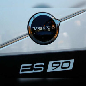 Volvo Cars' ES90 is displayed during an event in Stockholm