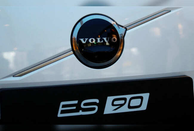 Volvo Cars' ES90 is displayed during an event in Stockholm