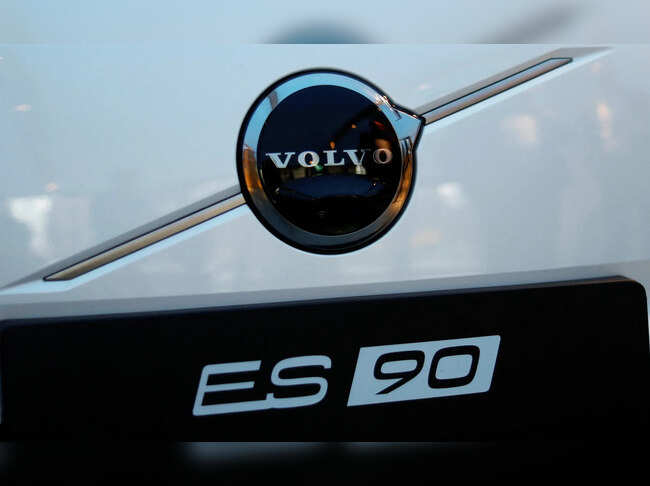 Volvo Cars' ES90 is displayed during an event in Stockholm