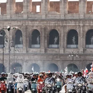 Vespa celebrates 80th anniversary with record-breaking rally in Rome
