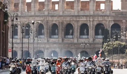 Vespa celebrates 80th anniversary with record-breaking rally in Rome