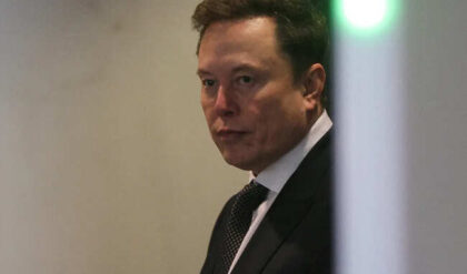 FILE PHOTO: Elon Musk at the OpenAI trial at a federal courthouse in Oakland