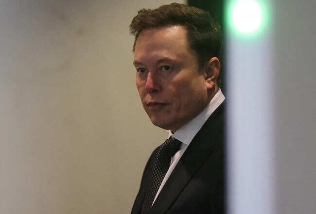 FILE PHOTO: Elon Musk at the OpenAI trial at a federal courthouse in Oakland