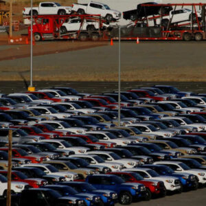 FILE PHOTO: Newly assembled vehicles are seen at a stockyard of the automobile plant Toyota Motor Manufacturing of Baja California in Tijuana, Mexico