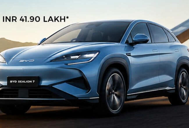 BYD India introduced the SEALION 7 Dynamic variant at Rs 41.90 lakh